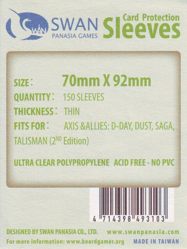 Swan Card Sleeves: 70x92mm Std- 150 per pack