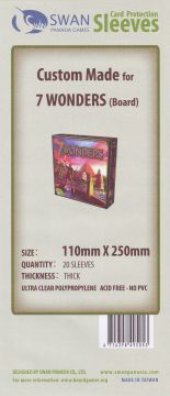 Swan Premium Card Sleeves: 110 x 250 mm 7 Wonders 1st edition board 20 per pack