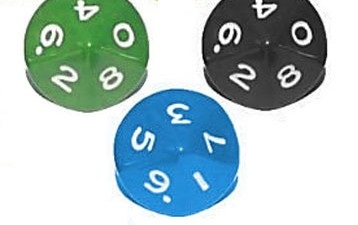 Green ten sided dice D10