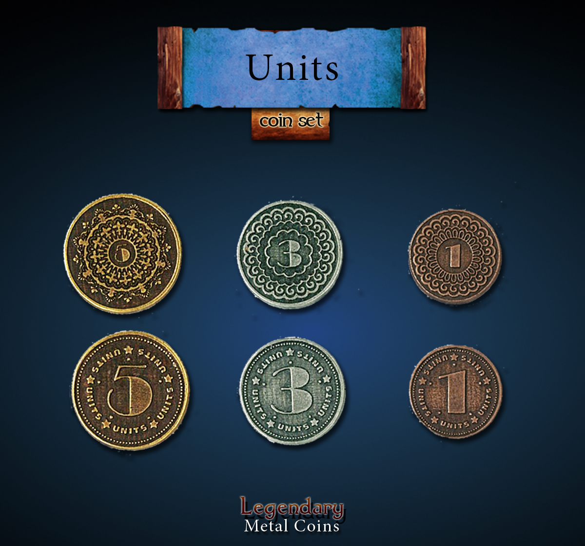 Units Coin Set Legendary Metal Coins