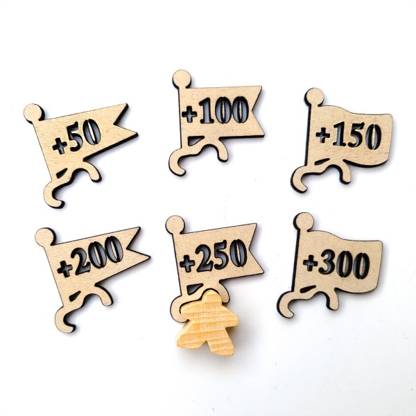 Unpainted Scoring Flags for Carcassonne