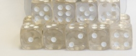 White Transparent Spot Dice D6