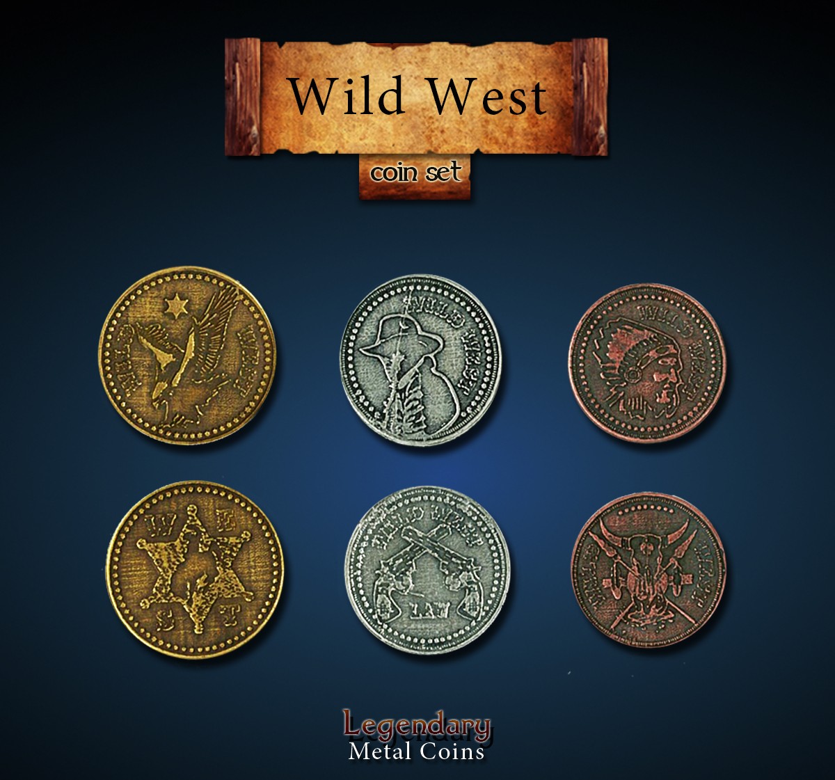 Wild West Coin Set Legendary Metal Coins
