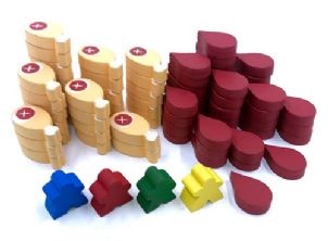Wooden token sets for Games
