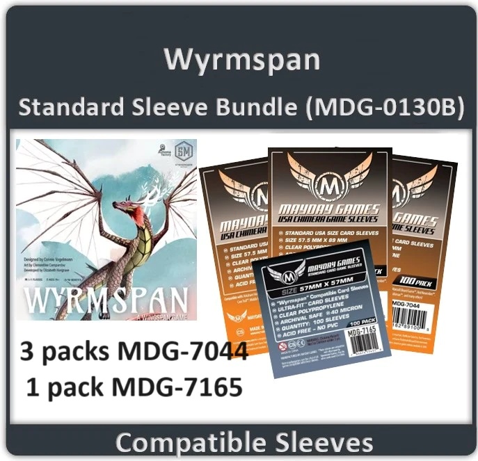 Wyrmspan Compatible Mayday Games Standard sleeves bundle (MDG7044x3, MDG7165x1)