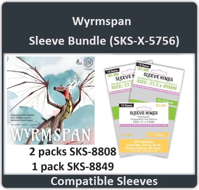 Wyrmspan Compatible Sleeve Kings Bundle (8808x2 , 8849x1)