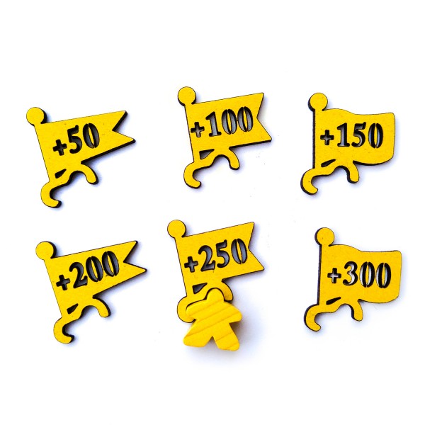 Yellow Scoring Flags for Carcassonne